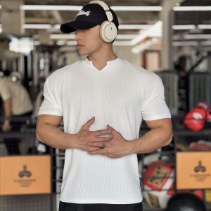 American High-End Short Sleeve Training Fitness Clothes Anti-Wrinkle Quick Dry Polyester Fiber round Neck Regular Fit T-Shirt