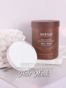 Well Hair  Hair Mask Frizz Control Keratin Bamboo Extract   Anti-Dandruff and anti-Itch Controls oil  Moisturizes and Repairs Hair