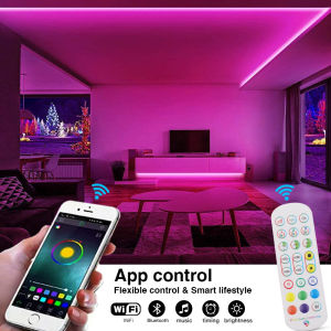 Neon Strip Light for Ceiling 12V 5M RGB 5050 Waterproof Flexible Led Tape Lights Music Rhythm Lamp for Room Decor