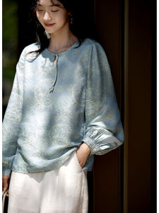 Silk Long Sleeve Shirt for Women Autumn