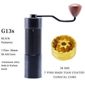 New 420 CNC Burr Portable Professional 8 Pins 120 Grinding Big Size 40mm Conical Burr Manual Coffee Grinder