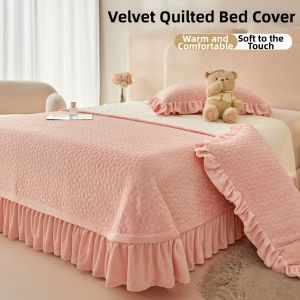 NAIYOUCHENG | Winter Anti-slip Plush Bedspread Set Milk Coral Fleece