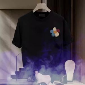 T-Shirt Wanita Pria Lengan Pendek Gaya Korea - Ukuran Besar Oversize Katun Bernapas Motif Bunga Lukisan Tangan Desain Unik Pakaian Santai Modis Bebas Badan untuk Liburan jalanan Model tren Modis Serbaguna Nyaman Tops Pullover Kerah Bulat Pakaian couple