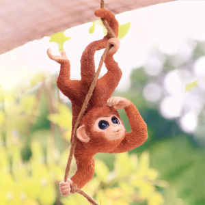 Original Outdoor Courtyard Garden Cartoon Monkey Swing Ornament Resin Landscape Decorations Tree Hanging Pendants Home Decor