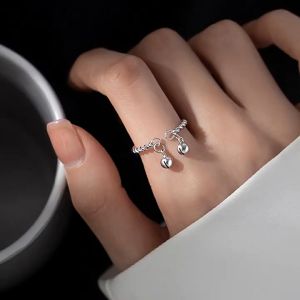 Nhẫn Đeo Tay Kiểu Hở Gắn Chuông Lục Lạc Cầu May Mắn Bình An Có Thể Điều Chỉnh Kích Cỡ Độc Đáo Dễ Thương Xinh Xắn Cho Nữ NA-31
