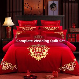 Bridal Red Cotton Bedding Set