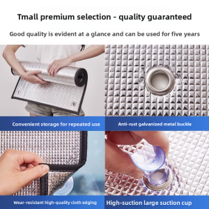 Heat Insulating Aluminum Foil Sticker for Glass Window Door Sunshade Blind for Balcony Kitchen Light Blocking Decorative Film