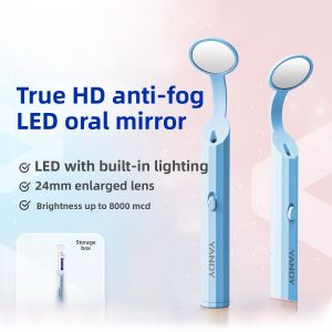 YANDY LED Anti-Fog Dental Mirror Oral Examination Tool with Light High Definition for Teeth Checking Home Use Dental Care