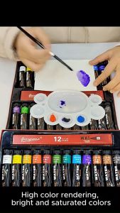 bside.ph 12 Colors watercolor Tube Quality Vibrant Pigmented for Painters Hobby Art Supplies