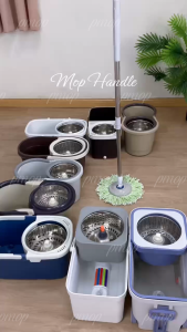 PMOP Spinning mop handle Stainless replacement for floor 360° Rotating Cleaning extended thickened steel mop Pole