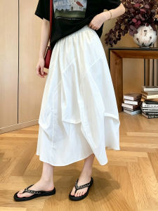 TIANQIANHUI | Asymmetric A-line Flowy Loose Mid-Length Skirt