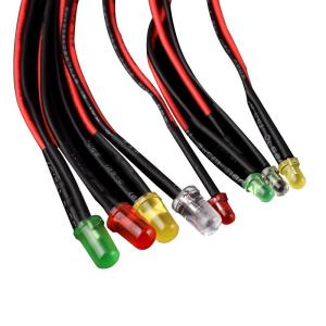 High Brightness LED Light Emitting Diode 3mm/5mm Toy Car Indicator Lights with Line 5V 12V LED Lamp Beads Small Bulbs