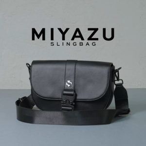 Shigetsu MIYAZU Leather Sling Bag Crossbody Bag for Men Handbag Office Leather Bag for School