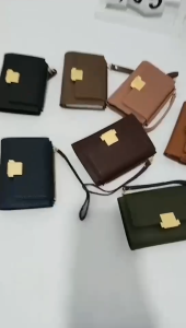 2025 new Womens small wallet short buckle Korean style student three fold card holder wallet women