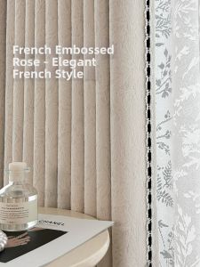 Vintage French Style Rose Embossed Chenille Light Blocking Curtains for Living Room and Bedroom