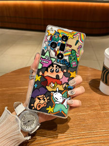Cartoon Graffiti Crayon Shinchan Phone Case Transparent Silicone Full Cover Protection for OPPO Find X Series Cute Doodle Design