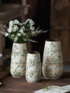 American Idyllic Ceramic Vase Jingdezhen Accessible Luxury Fancy Retro Ornaments Living Room Hydroponic Flower Arrangement Lotus