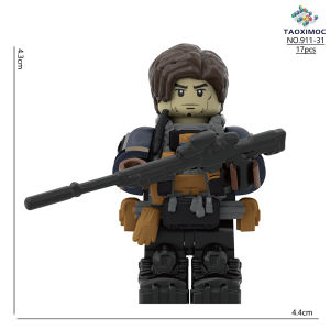 Potdemiel | New Delta Action Series Surrounding Toys Military Building Blocks Character Weilong Weirong Worm Game Assembly Model Ornament
