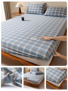 Thickened Pure Cotton Bedding Single Piece Pure Color Mattress Cover Universal Four Seasons Cotton Bed Curtain Skin-friendly