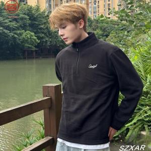 เสื้อวิ่งฤดูใบไม้ร่วง/ฤดูหนาว SLAMBLL สำหรับผู้ชาย คอตั้ง ขนแกะ ซิป อบอุ่น เสื้อวิ่งออกกำลังกาย ชุดกีฬา