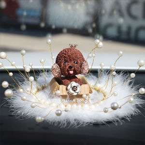 Cute Shaking Head Poodle Car Decoration Car Accessories Creative Doll Decoration Car Supplies Dashboard Doll