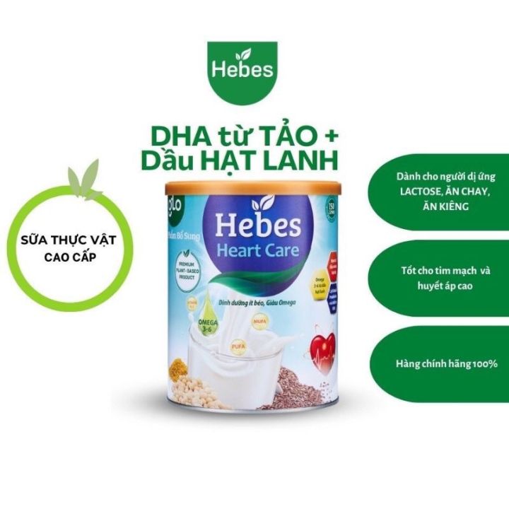 Sữa bột 100% từ thực vật cao cấp Hebes Heart Care dành cho người có vấn ...