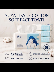 SUYA 100% pure cotton soft towel gentle on the skin both wet & dry high quality plant fibers no added fluorescent agents portable makeup remover wipes 200mm*150mm
