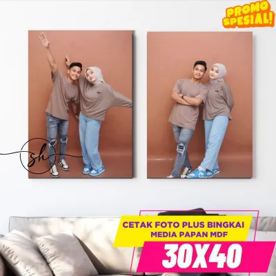 CUCI CETAK FOTO PLUS BINGKAI JUMBO MEDIA PAPAN MDF