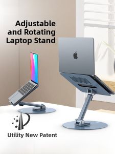 VOKAMO | VOKAMO iStand Pro Laptop Riser Stand Adjustable Height Aluminum Alloy Macbook Elevator Bracket Suspension Cooling Desktop Vertical Rotation