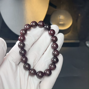 TIMESWIND Authentic Natural Garnet Stone Red Round Beaded Bracelet Blessing for Women Fashion Jewelry Gift with Certificate