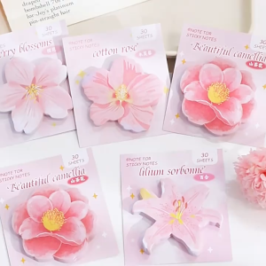 30Sheets Flower Sticky Notes Pink Memo Pads School Stationery