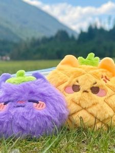 Pineapple And Bamboo Doll Plush Keychain Couple Dual Person Fruit Hanging Ornament See River Valley Fire Collect Doll Bag