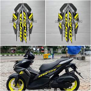 Stiker Striping Motor Aerox 155 Vva 2021 Abu Kuning