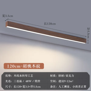 Minimalist Long Strip Ceiling Mounted Hallway Light New Chinese Style Linear One-Word Light Bedroom Bedside Lamp Living Room Atmosphere Lamp