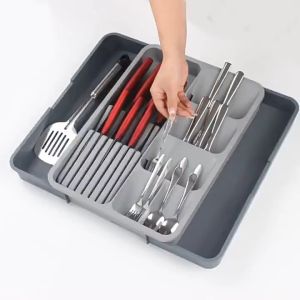 🔥 Cutlery+Kitchen Knife+Utensils Drawer Organizer 🔥 Expandable 🔥 40*29~56*5.5cm