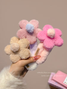 Fluffy Flower Hair Clips Safe Alternative to Hair Grips Duckbill Hair Clips Back of Head Hair Accessories 2024 New Autumn Winter