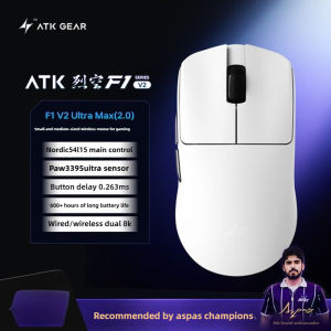 Chuột Chơi Game Không Dây ATK F1 V2 - Ba Chế Độ Kép 8KHz 750IPS Độ Trễ Thấp 0.243ms Nhẹ Cảm Biến PAW3950 Thiết Kế Siêu Công Thái Học Chuột Chơi Game Điện Tử