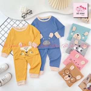 [Bán Chạy] Bộ Len Tăm Quần Áo Thu Đông Cho Bé Gái Bé Trai Quần Áo Trẻ Em Thu Đông Thun Len Tăm GẤU ĐÔNG Bé_Xinh_Shop