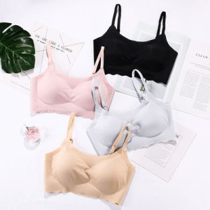 OK Bra Korean Style Womens Ice Silk Sports Bra Without Steel Ring Push-up Breathable Underwear
