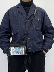 Touchscreen Compatible Nylon Mobile Phone Bag Mini Casual Shopping Passport Crossbody Bag with Multi-Layer Zipper for Youth