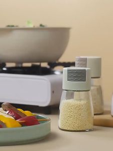Hũ Đựng Gia Vị Thủy Tinh Kèm Nút Bấm Thông Minh 280MlL - Lọ Đựng Gia Vị - Lọ Rắc Gia Vị Có Nút Bấm Tiện Lợi
