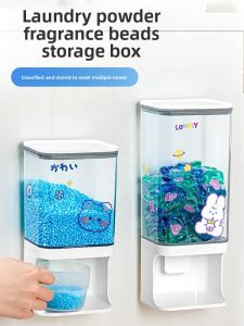 MONLEYTA | Large Capacity Plastic Press Type Laundry Powder Storage Box For Home Use Container Specialized Washing Liquid Storage Bin