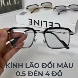 Kính lão đổi màu gọng kinh loại kiểu dáng thanh lịch dành cho nam và nữ có đủ số độ từ 0.5 - 4 độ