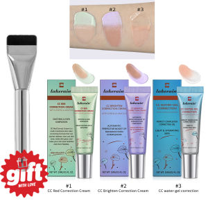 ibcccndc | 3Pcs Free Brush Color Changing CC Cream Centella Korean Liquid Foundation Long Lasting Face Base Makeup Foundation