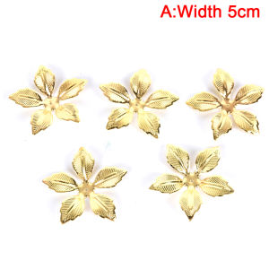 50Pcs/Set Vintage Metal Flower Filigree Slice Charms Jewelry DIY Craft Findings