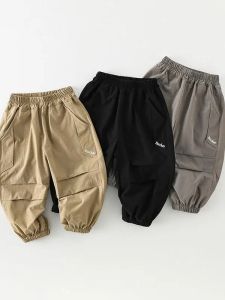 Boys Summer Loose Mosquito-Resistant Long Pants Childrens Clothing Anti-Mosquito Workwear Baby Kids Fashion Versatile Thin Material