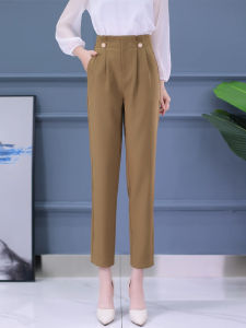Casual High Waist Straight Leg Suit Pants Womens Spring Autumn New Style Harlan Loose Nine Points Smoke Tube Trousers