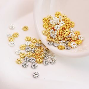 ลูกปัดหินน้ำแข็ง 4-5 มม. ชุบทอง 18K ลูกปัดห่วงมือ DIY ทำมือ อุปกรณ์ทำเครื่องประดับ ลูกปัดหินน้ำแข็ง ลูกปัดห่วงมือ