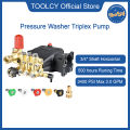 TOOLCY Pressure Washer Pump 3400 PSI Max 3.0 GPM, 3/4 inch Shaft Horizontal Triplex Plunger Pump Replacement, Direct Drive, with Unloader, 5 Nozzle Tips, 3/8" QC to M22-14mm Adapter. 