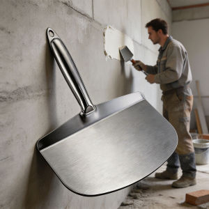 Stainless Steel Curved Putty Knife Fan Shaped Plaster Trowel Ash Scoop Scraper Heavy Duty Wall Finishing Tool for Mortar Paint